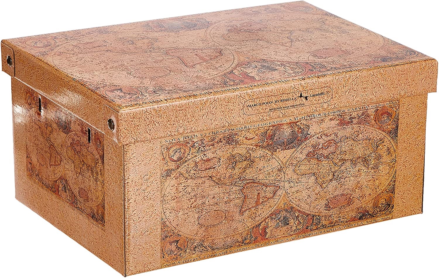 Lavatelli, boite de rangement décorative Midi en carton, décor Marcopolo